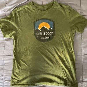 Life is Good! Olive T Shirt Small